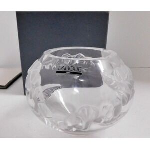 Lalique Crystal France Glycines Vase Frosted & Clear Art Glass‎